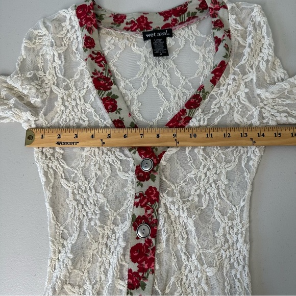 Wet Seal Lace Cardigan Size M Y2K Fairy - Picture 6 of 10